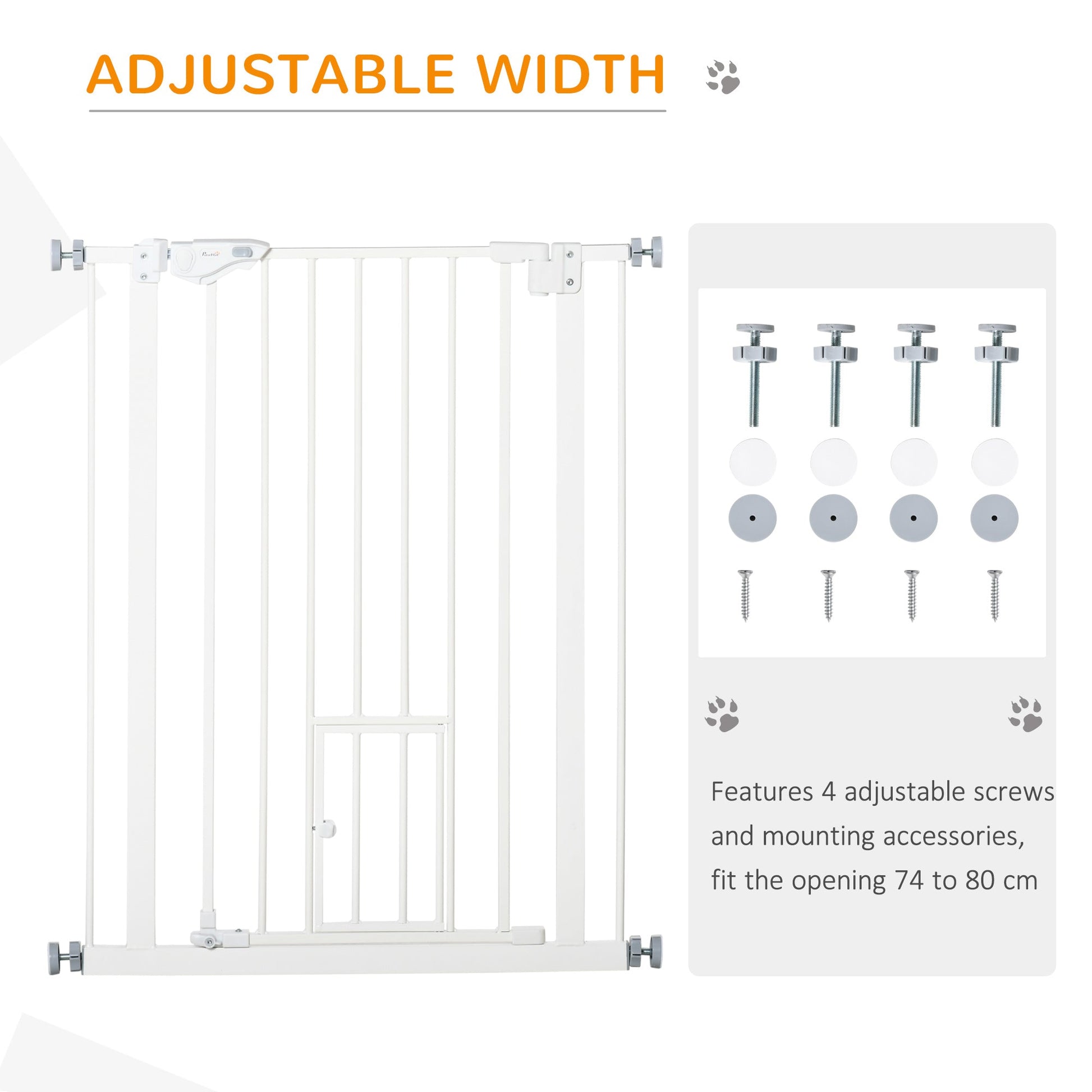 36" Easy Open Indoor Dog Gates for Doorways, House, Stair - White Houses, Kennels & Pens   at Gallery Canada