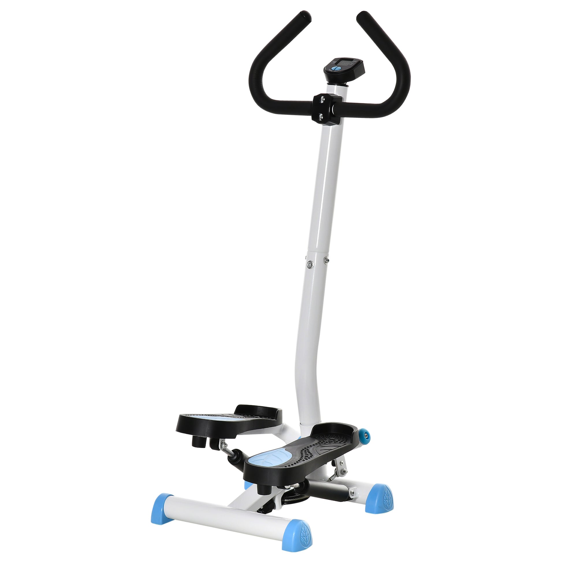 Twist Stepper Exercise Machine with Adjustable Height and Resistance, LCD Screen - White&;Blue Exercise & Stationary Bikes   at Gallery Canada