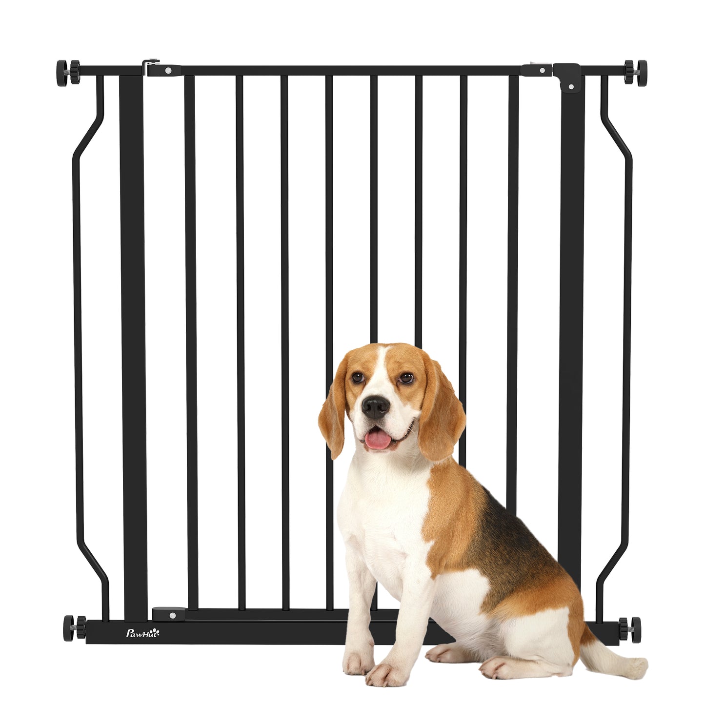 30"- 34" Easy Install Pet Gate w/ Door &; Double Locking System, Extra Wide Dog Gate for Stairs, Hallways, Black Houses, Kennels & Pens   at Gallery Canada