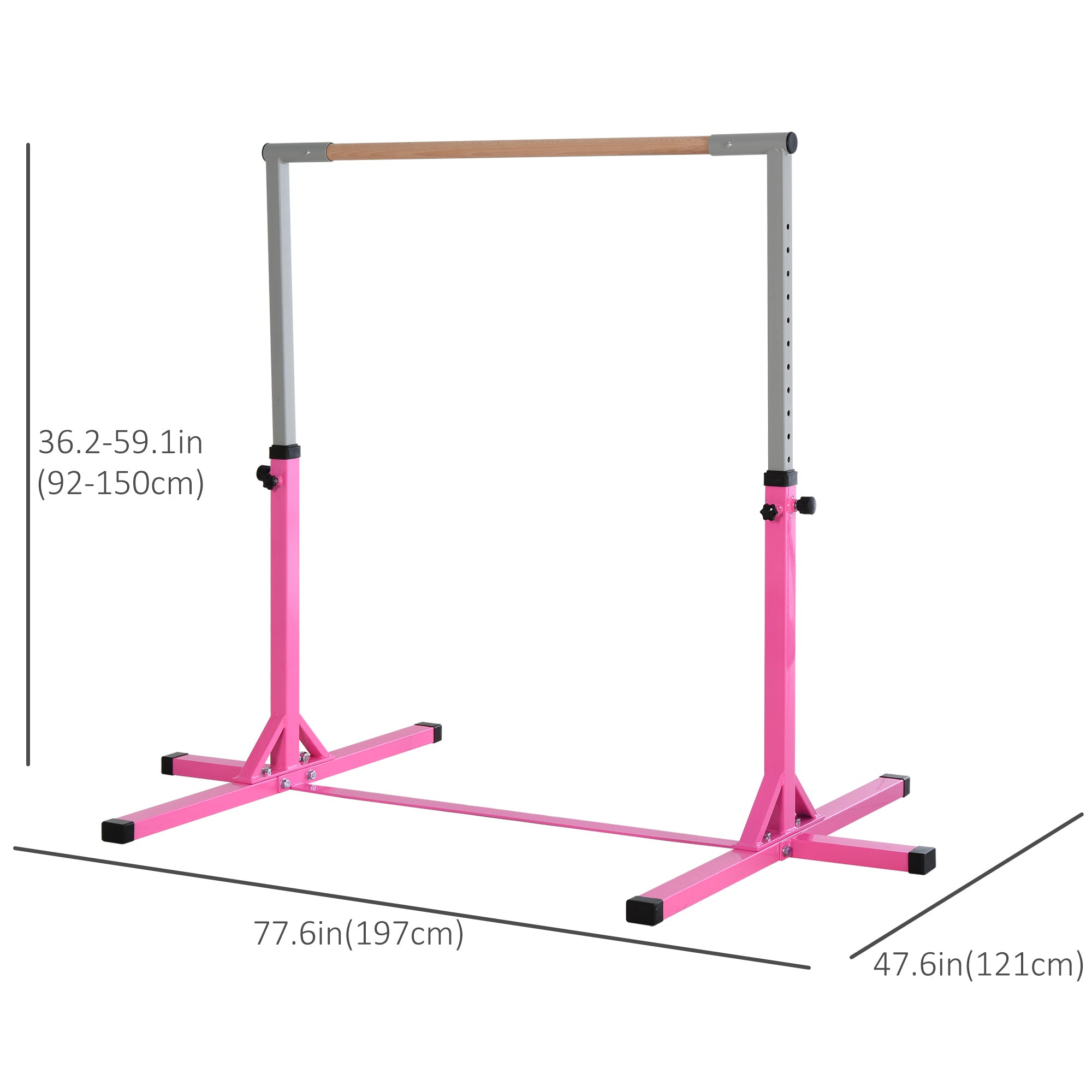 Professional Gymnastics Bar for Kids, Toddler Home Gymnastics Equipment with 13-level Adjustable Height, Gym Fitness with Steel Frame Baby Gym & Playmats   at Gallery Canada