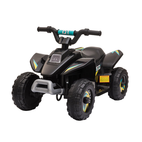 Kids Ride on ATV, 6V Battery Powered Quad Car with Forward, Reverse Switch, for Boys Girls 18-36 Months, Black