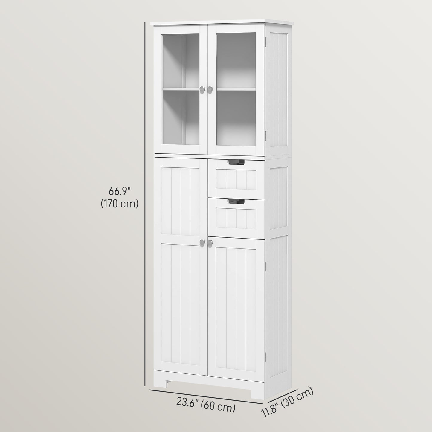 Tall Bathroom Storage Cabinet, Floor Bathroom Cabinet with Adjustable Shelves, for Kitchen, Living Room, White Bathroom Cabinets   at Gallery Canada