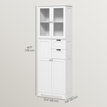 Tall Bathroom Storage Cabinet, Floor Bathroom Cabinet with Adjustable Shelves, for Kitchen, Living Room, White Bathroom Cabinets   at Gallery Canada