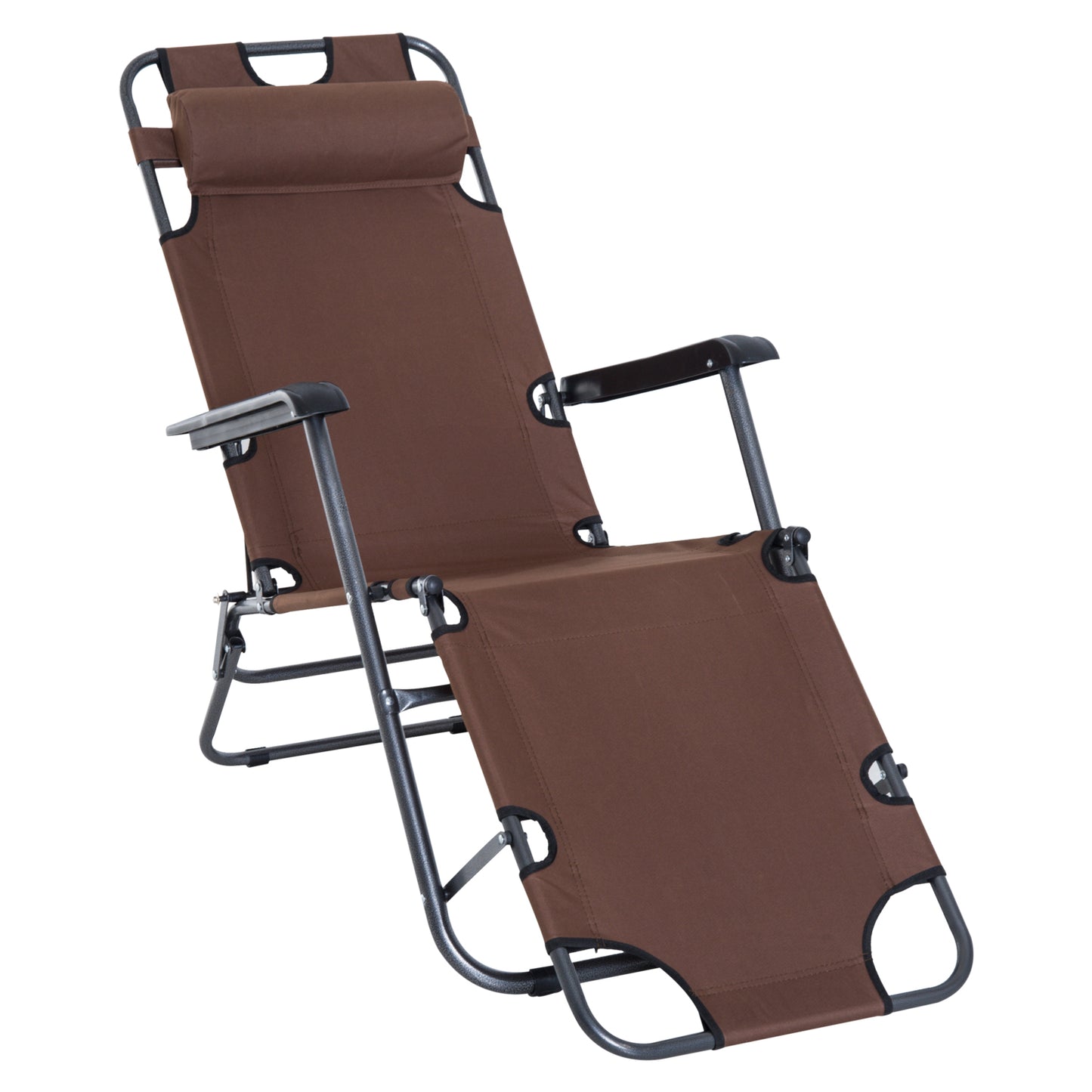 Adjustable Zero Gravity Recliner with Headrest and Storage Pocket, Brown Lounger Chairs   at Gallery Canada