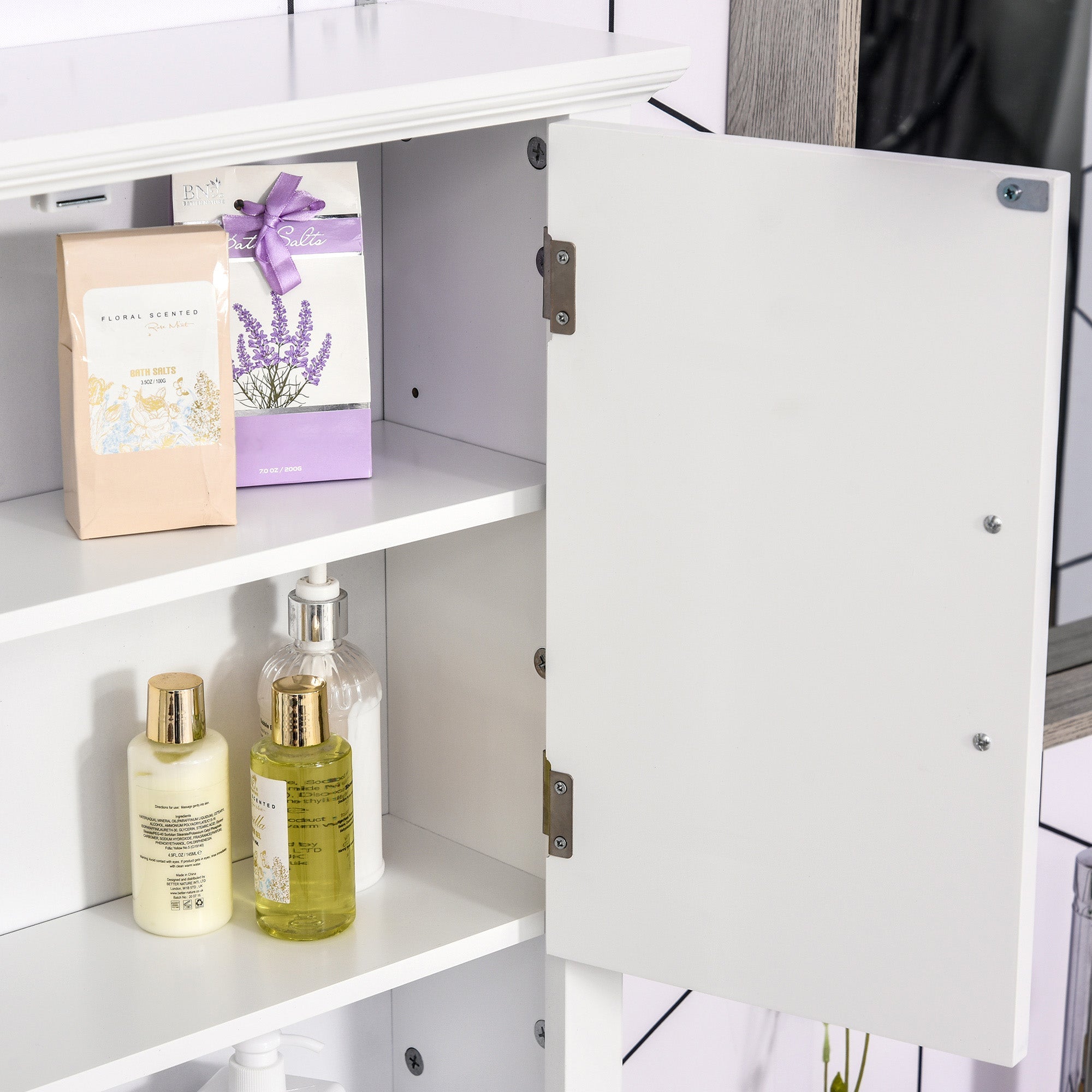 Wall Mount Bathroom Cabinet, Storage Organizer Kitchen Cupboard with 2 Doors and Adjustable Shelf White Wall Mounted Cabinets   at Gallery Canada