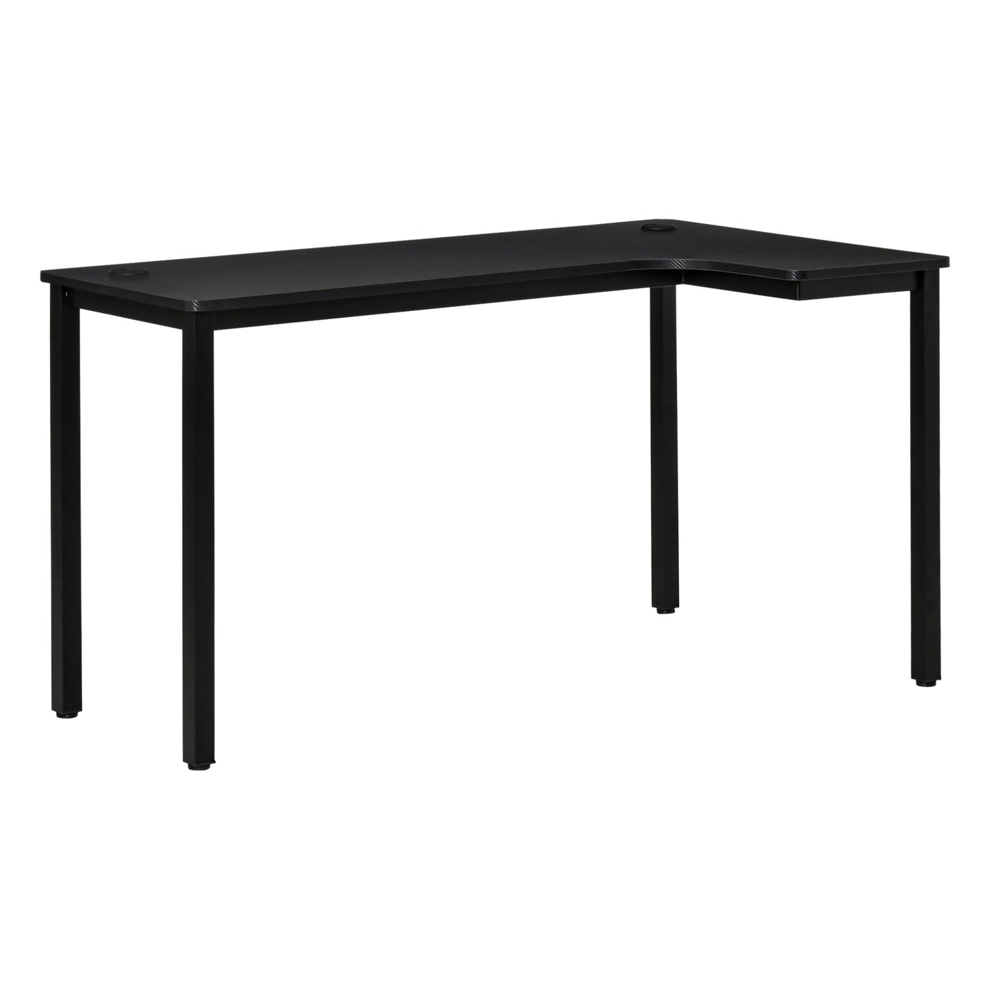 L-Shaped Desk, 57 Inch Corner Desk, Computer Table, Writing Workstation for Home Office with Cable Management, Black Writing Desks Black  at Gallery Canada