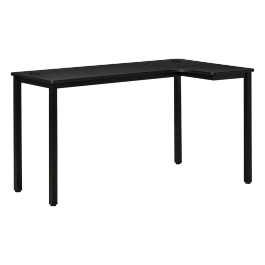 L-Shaped Desk, 57 Inch Corner Desk, Computer Table, Writing Workstation for Home Office with Cable Management, Black - Gallery Canada