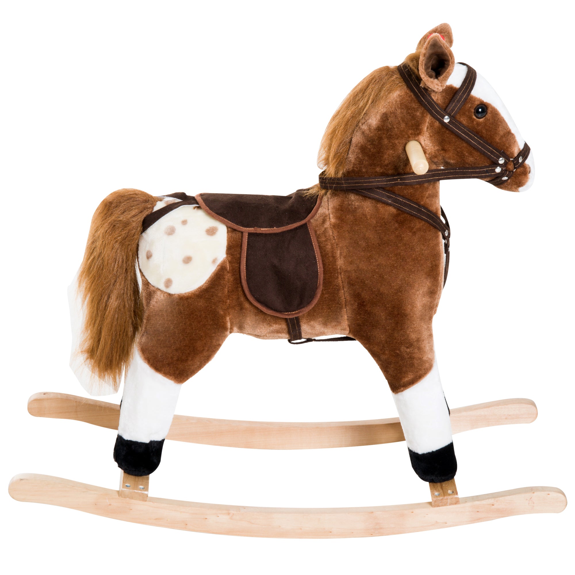 Rocking Horse Plush Pony Children Kid Ride on Toy w/ Realistic Sound (Brown) Rocking Horses at Gallery Canada