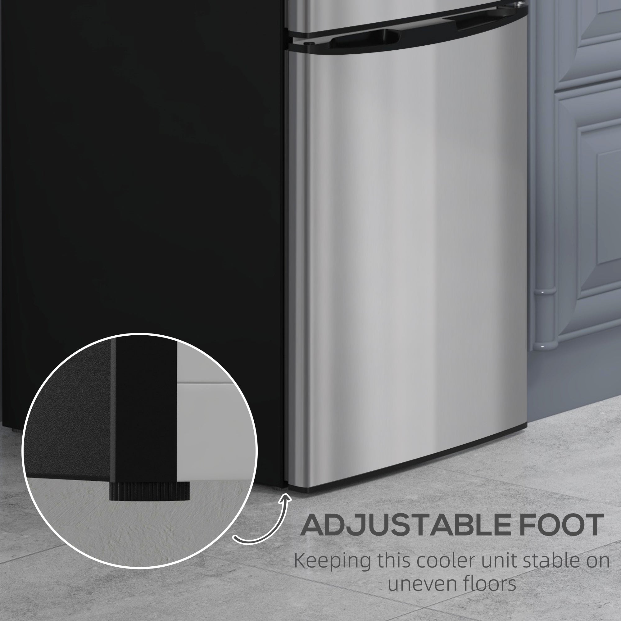 3.2 Cu Ft Compact Refrigerator, Mini Fridge with Freezer, Adjustable Shelves and Reversible Doors for Bedroom, Silver Small Kitchen Appliances at Gallery Canada
