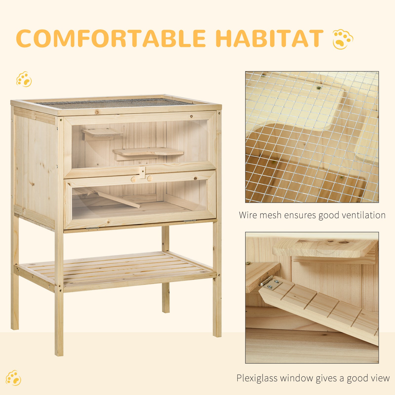 3 Tier Fir Wood Hamster Cage Mouse Rats Small Animals Play House Exercise Activity Center Hamster Cages at Gallery Canada