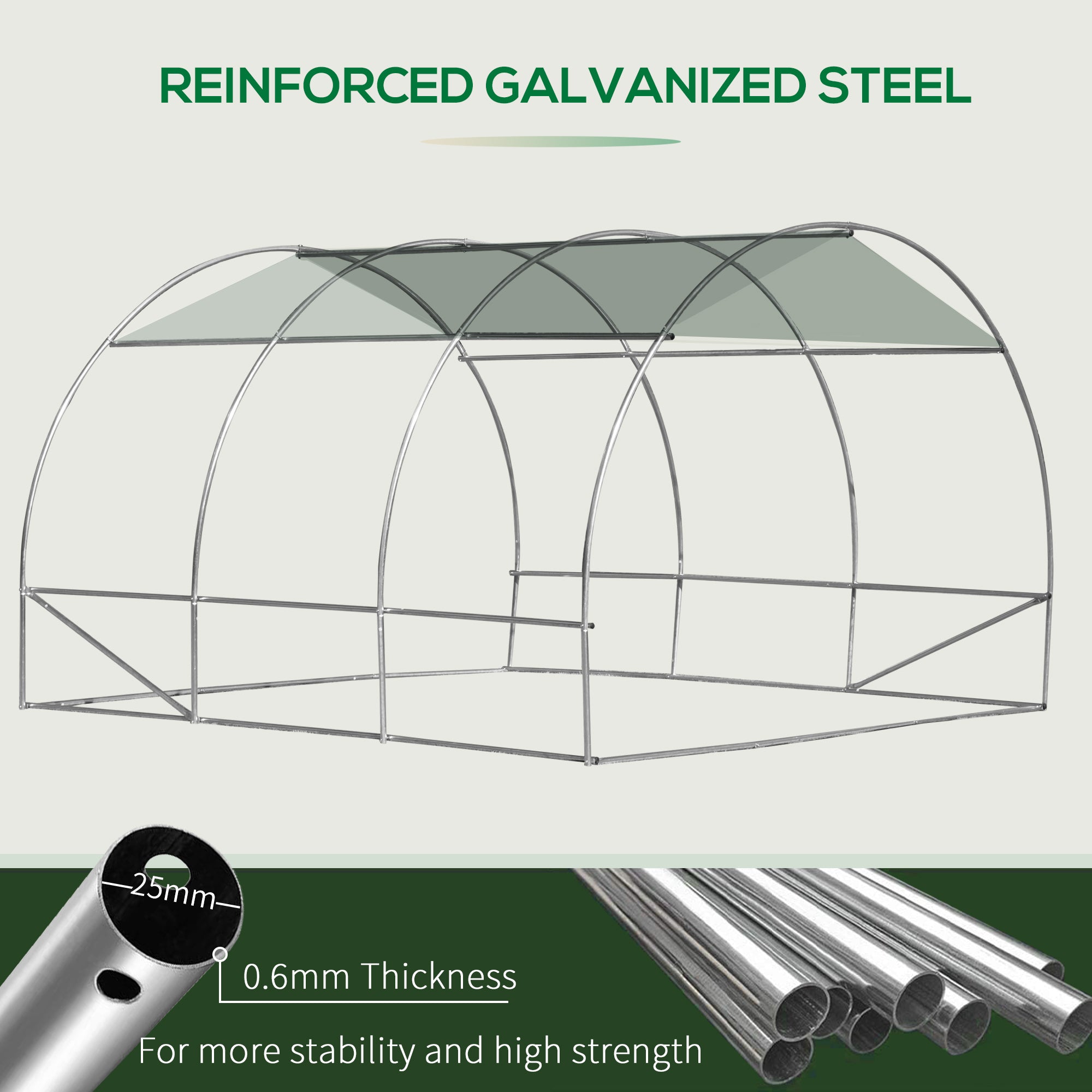 10' x 10' x 6.5' Walk-in Tunnel Greenhouse with High-Quality Transparent PE Cover, Zipper Doors, &; Windows Walk In Greenhouses at Gallery Canada