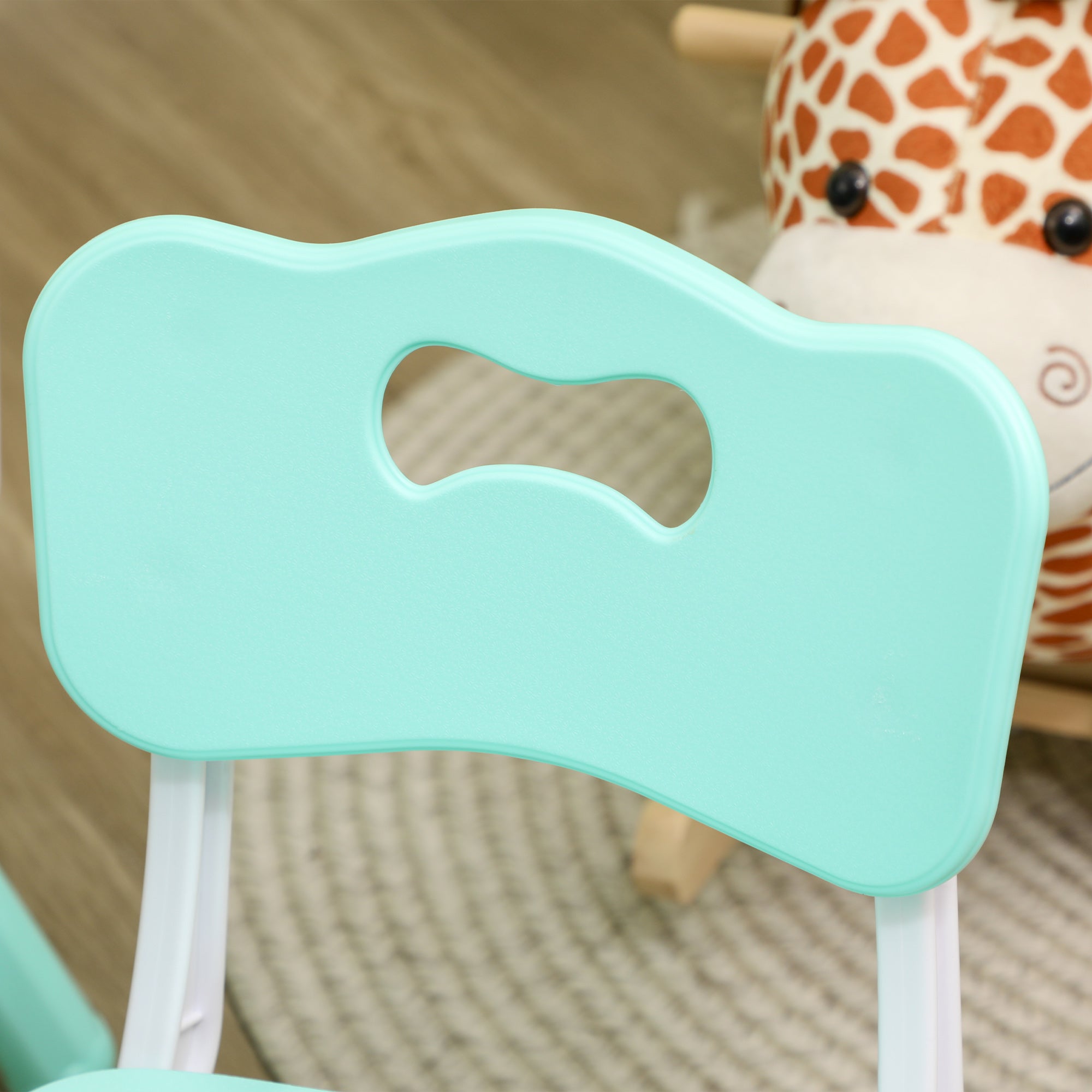 Kids Table and Chair Set with 4 Chairs, Adjustable Height, Easy to Clean, for 1.5 - 5 Years Old, Green Kids Table Sets at Gallery Canada