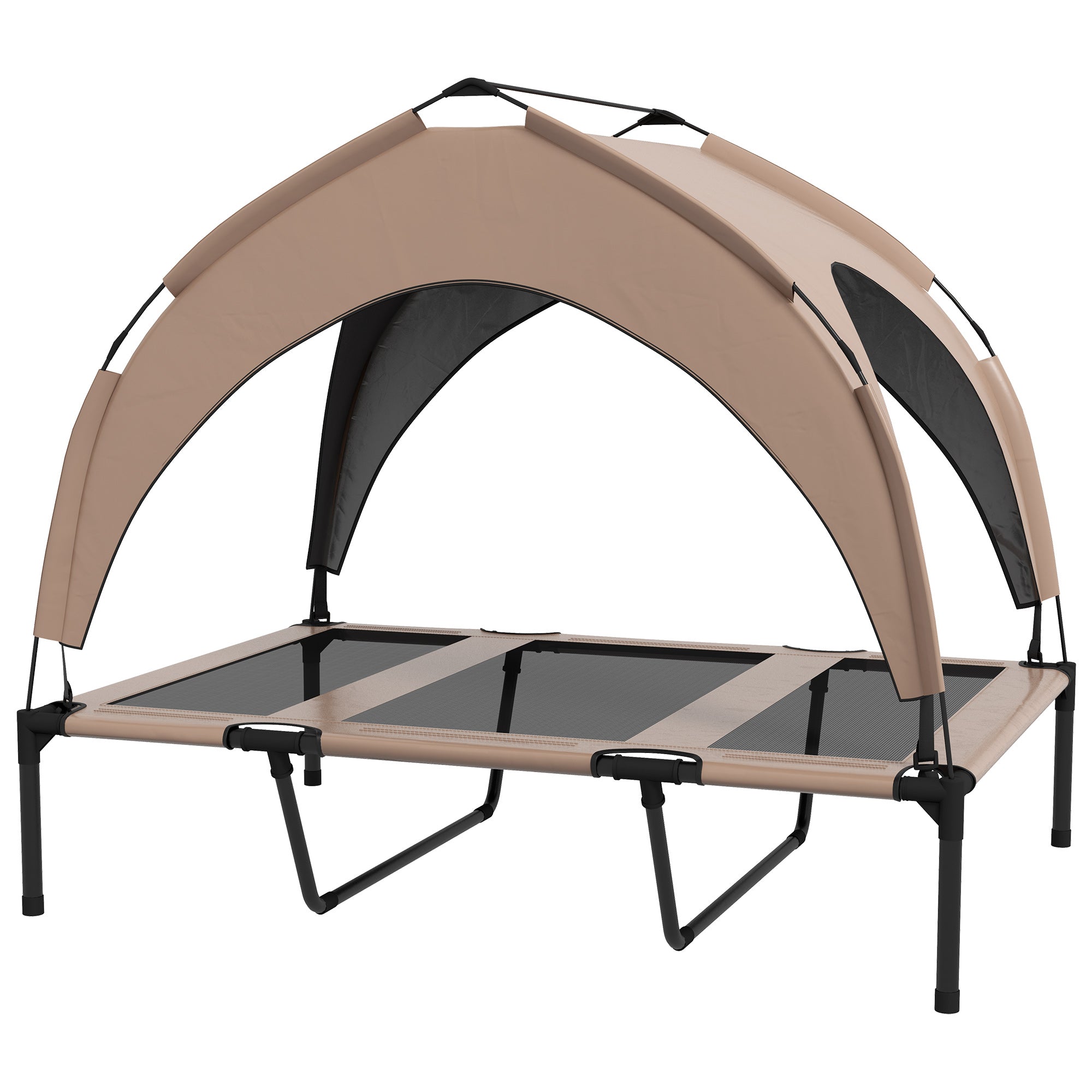 Raised Dog Bed Cooling Dog Cot w/ Canopy Washable Breathable Mesh, for Large Dogs, Coffee Elevated Dog Beds Coffee at Gallery Canada