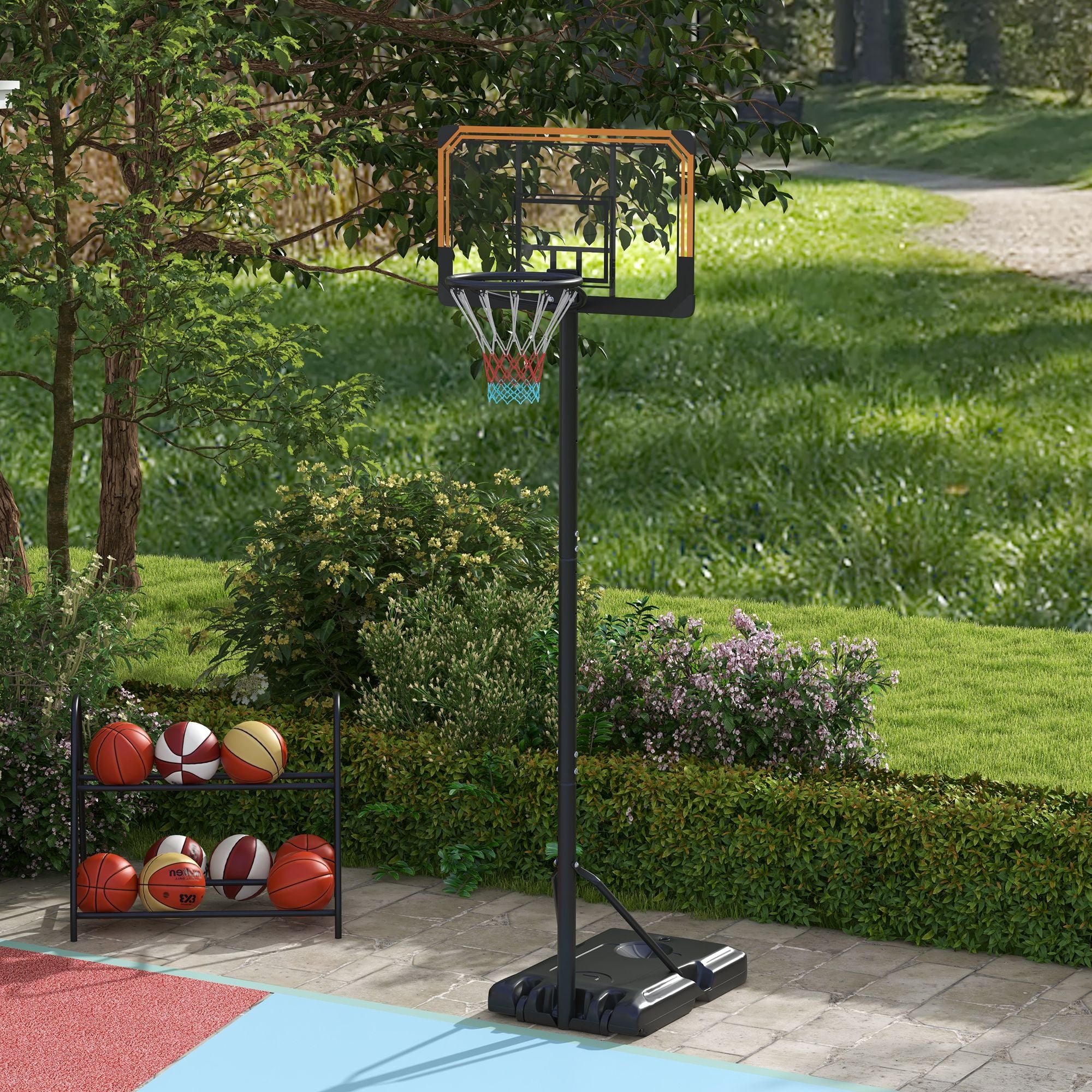 6-7ft Basketball Hoop, Freestanding Basketball System with 18