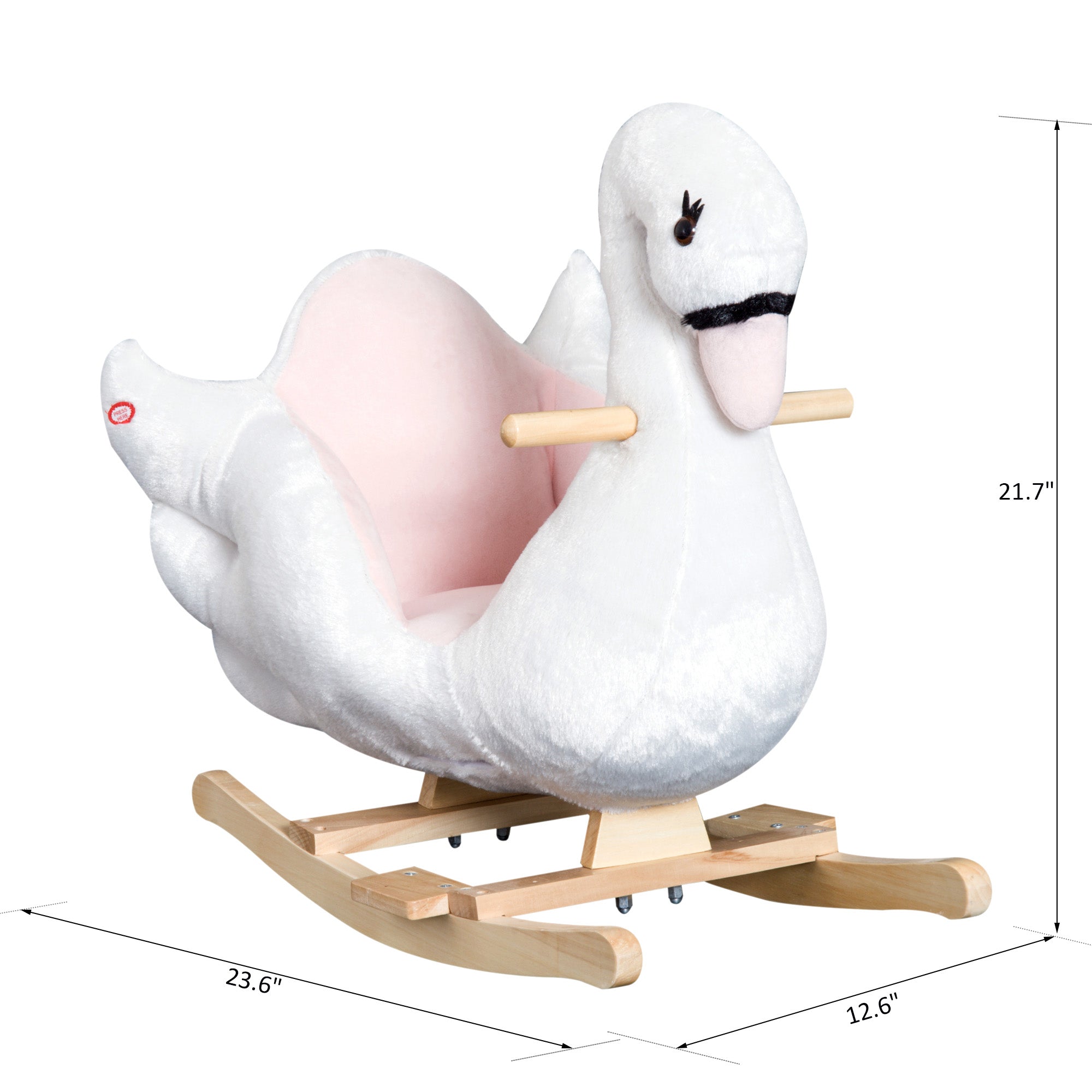 Soft Warm Kids Rocking Horse Child Plush Ride On Toy Swan Style Playtime with Lullaby Song White Rocking Horses at Gallery Canada