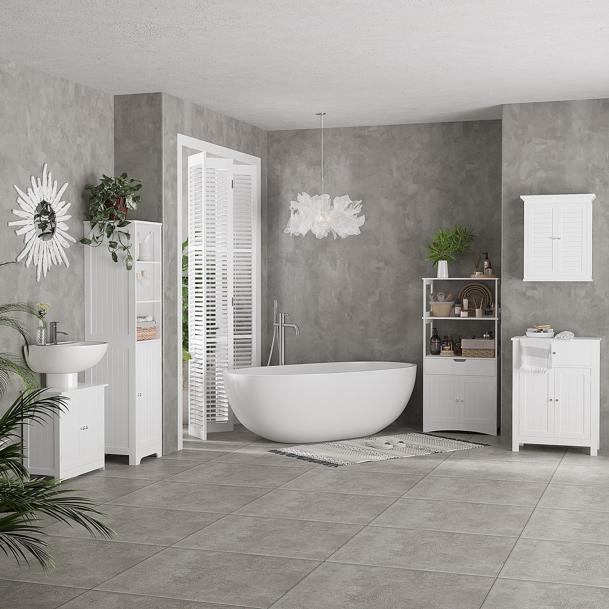 Over Toilet Storage Cabinet, Bathroom Wall Cabinet with Adjustable Shelf for Living Room and Entryway, White Wall Mounted Cabinets at Gallery Canada