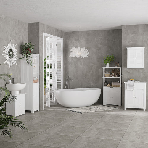 Over Toilet Storage Cabinet, Bathroom Wall Cabinet with Adjustable Shelf for Living Room and Entryway, White