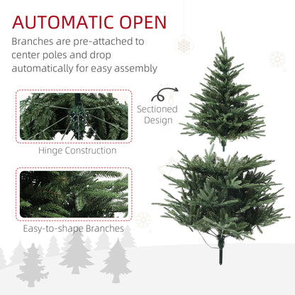 5ft Prelit Artificial Christmas Tree with 542 Tips, Warm White LED Lights, Steel Base, Hinged Xmas Tree, Auto Open Pre Lit Christmas Trees   at Gallery Canada