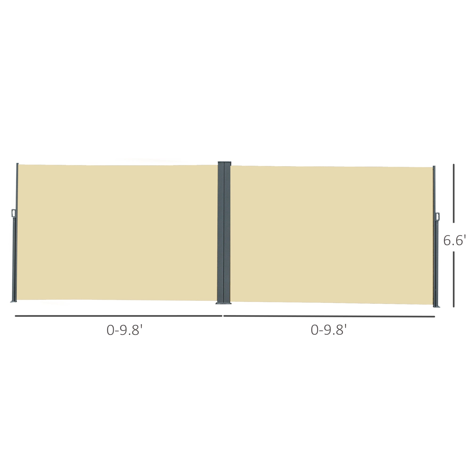 Patio Retractable Double Side Awning, Folding Privacy French Screen Fence, Privacy Wall Corner Divider, Garden Outdoor Sun Shade Wind Screen, Indoor Room Divider, Beige Side Awnings at Gallery Canada