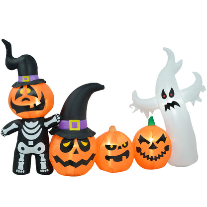 7.5ft Inflatable Halloween Pumpkin Ghost Family, Outdoor Blow-Up Decoration, LED Garden Display Halloween Decorations   at Gallery Canada