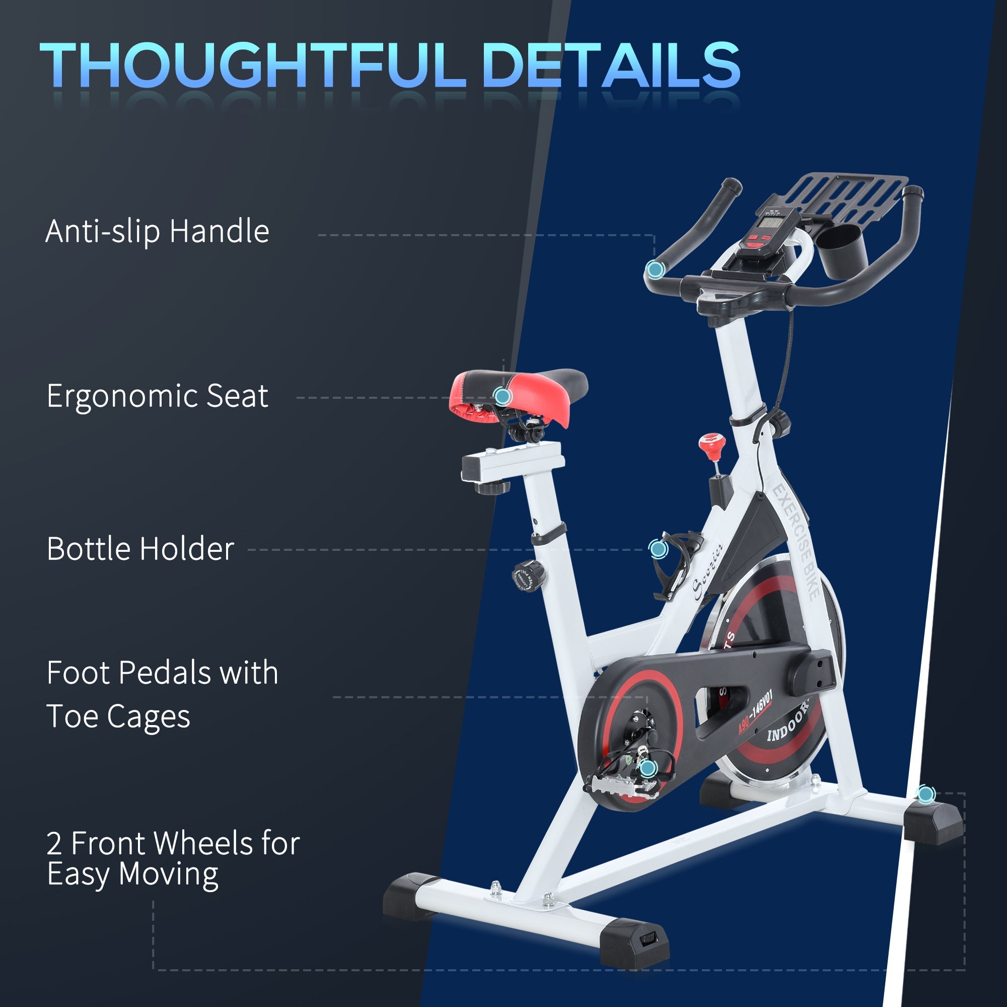 Adjustable Resistance Upright Stationary Exercise Bike with Flywheel, Multi Colour Exercise & Stationary Bikes   at Gallery Canada