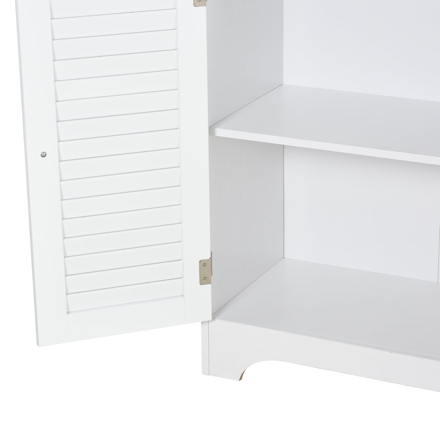 Tall Bathroom Storage Cabinet, Slim Bathroom Cabinet with 4 Shutter Doors and Adjustable Shelves, Toilet Vanity Cabinet, Narrow Organizer, White Bathroom Cabinets   at Gallery Canada