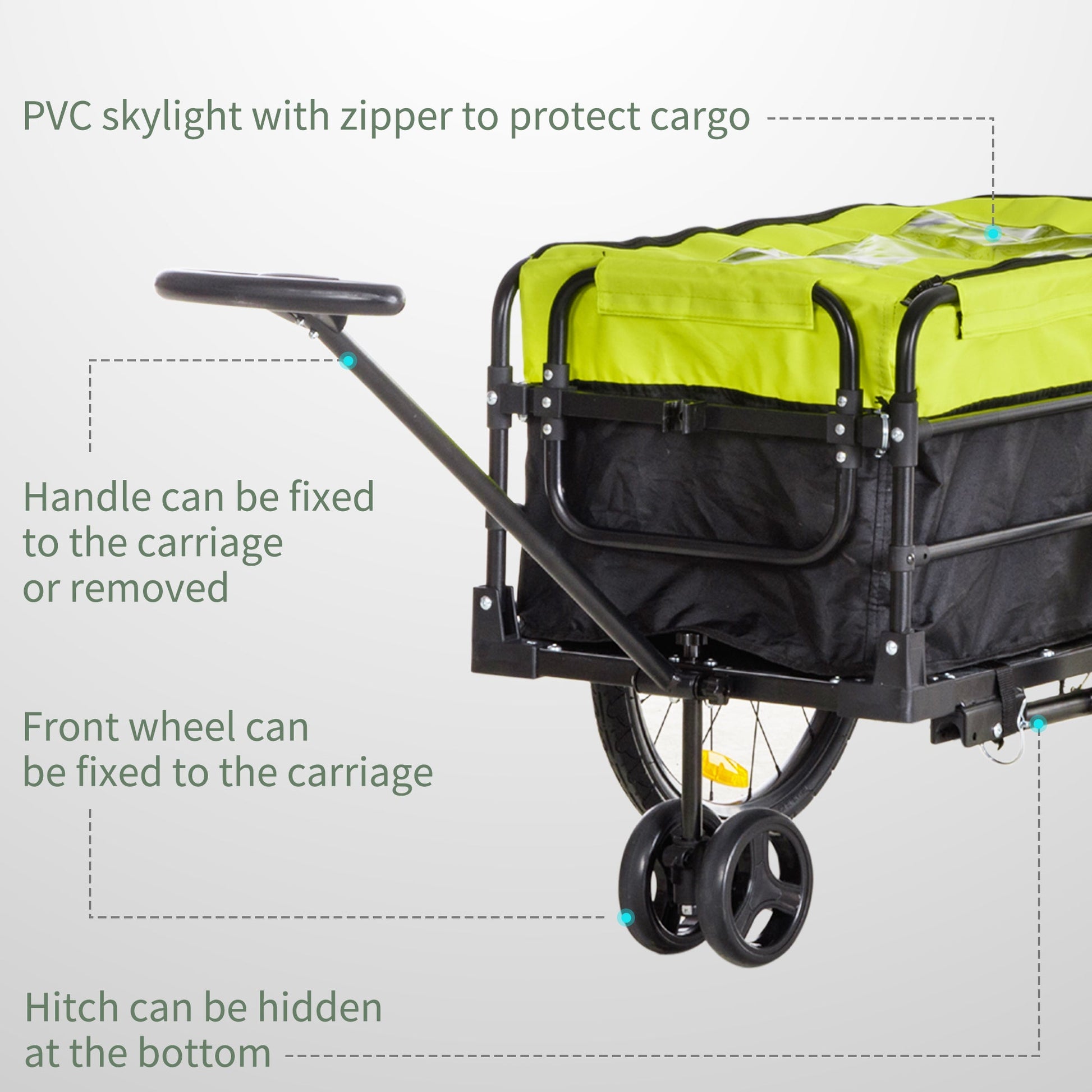 Bike Cargo Trailer &; Wagon Cart, Multi-Use Garden Cart with Removable Box, 20'' Big Wheels, Reflectors, Hitch and Handle, Yellow Bike Cargo Trailers   at Gallery Canada