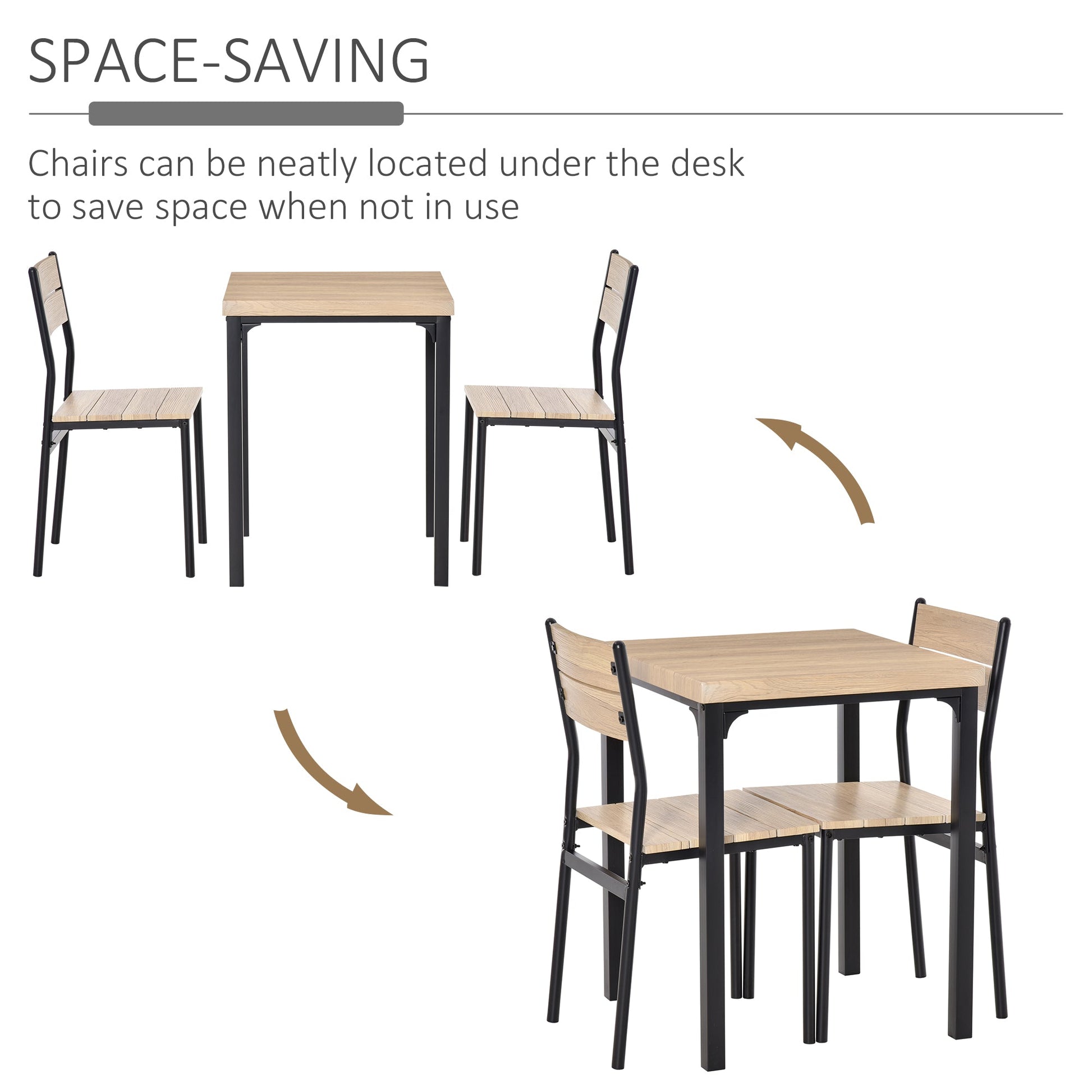 3-piece Dining Table Set with 2 Chairs, Compact Kitchen Table and Chairs for 2 for Breakfast Nook, Dining Room, Small Spaces, Space Saving Bar Sets   at Gallery Canada