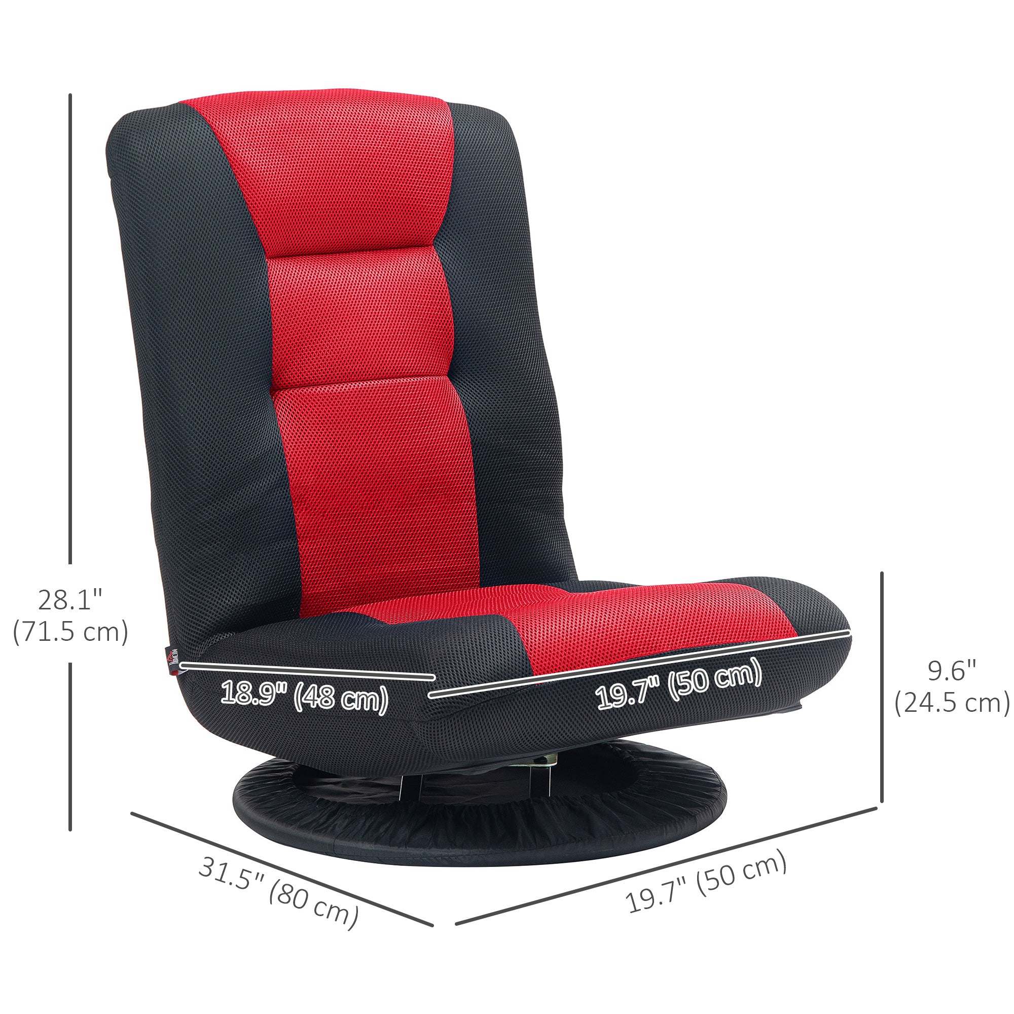 Folding Floor Chair for Adults Teens, 360 Degree Swivel Gaming Chair, 6 Positions Adjustable Lazy Sofa Chair, Red 2-Seater Sofas at Gallery Canada