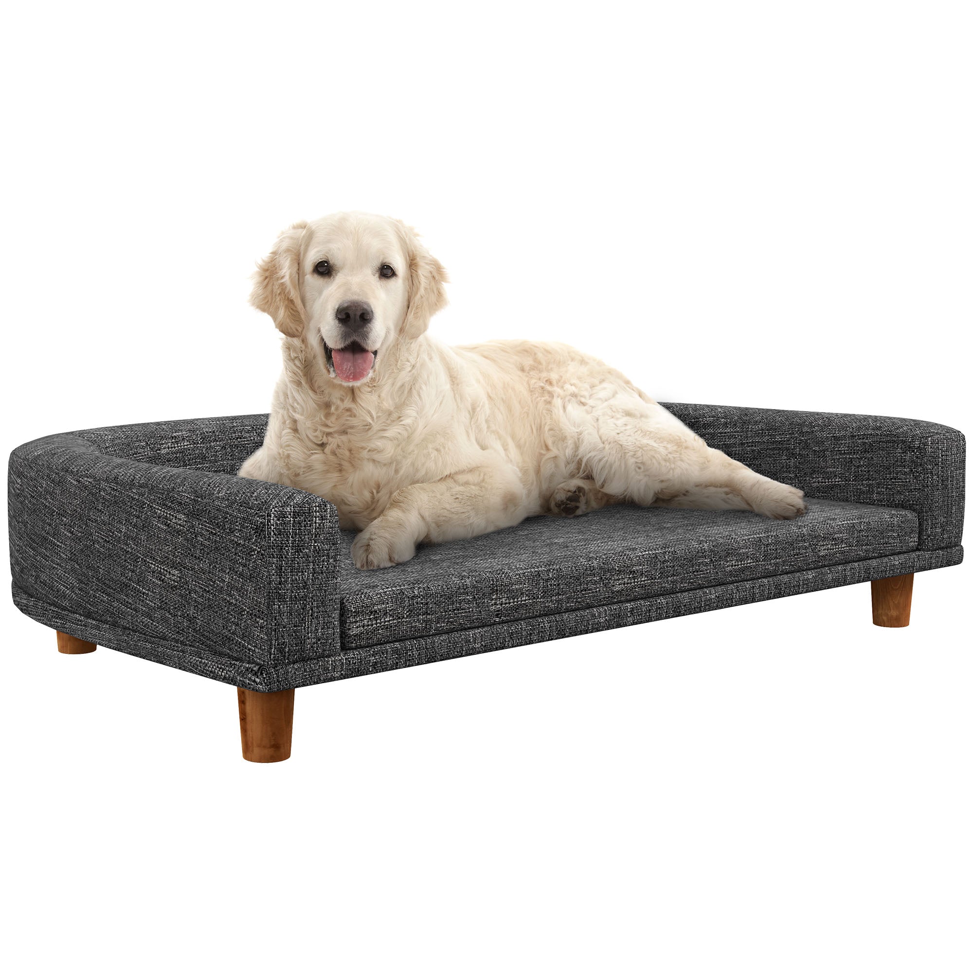 Dog Sofa for Large Dogs with Washable Cover, Anti-slip Foot Pads, Dark Grey Dog Sofas   at Gallery Canada