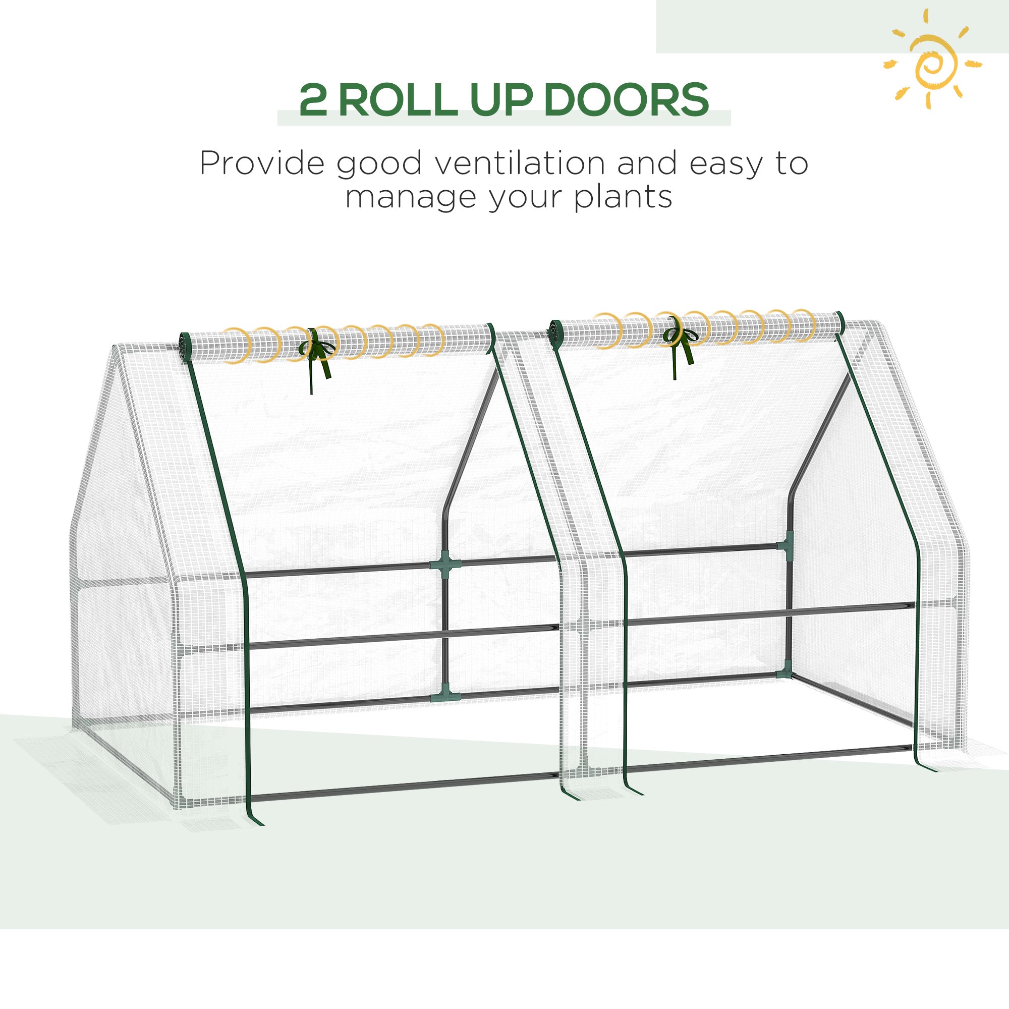 6' x 3' x 3' Portable Tunnel Greenhouse Outdoor Garden Mini with Large Zipper Doors &; Water/UV PE Cover White Mini Greenhouses   at Gallery Canada