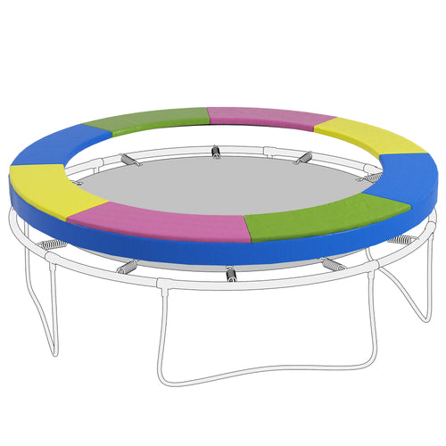 8FT Trampoline Spring Cover, Trampoline Pad Replacement, Waterproof and Tear-Resistant, All-Weather Trampoline Accessories, Multi-Colored