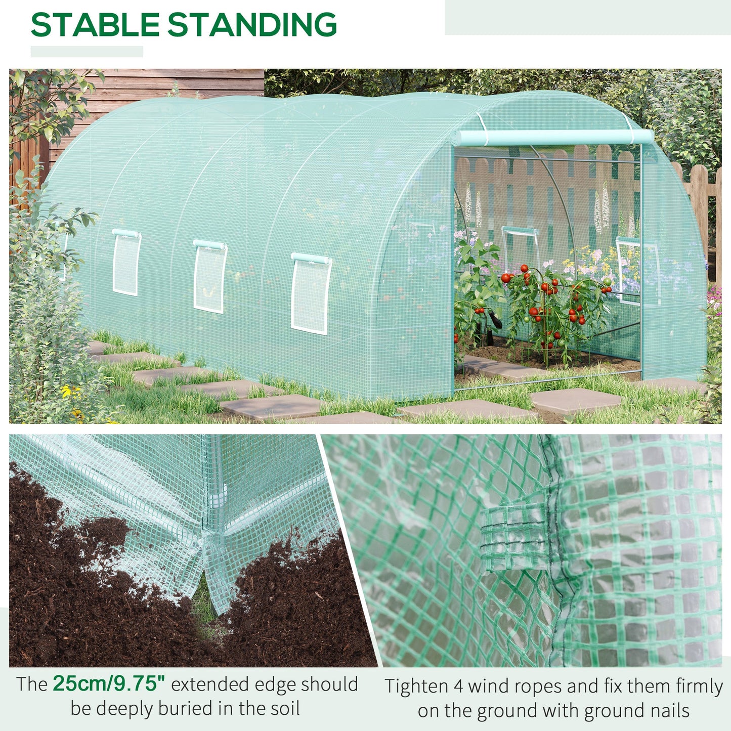 Walk-in Greenhouse 20x10x7ft Heavy Duty Outdoor Backyard Seed Plant Vegetables Grow Warm House Green Walk In Greenhouses   at Gallery Canada