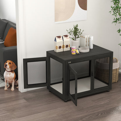 Pet Crate End Table with Water-resistant Cushion or Medium Small Dogs, Black Houses, Kennels & Pens   at Gallery Canada