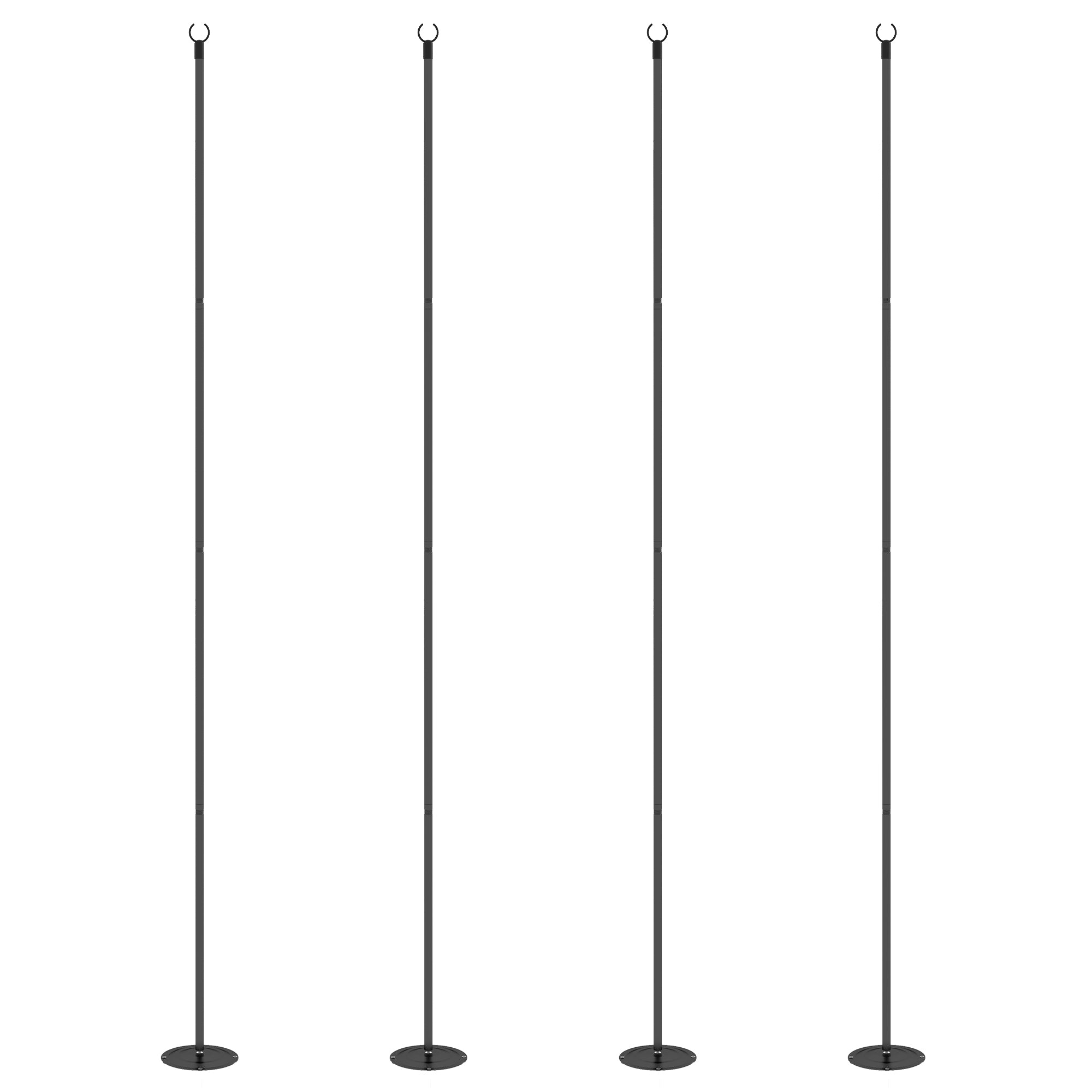 4 Pack of 10' String Light Poles, Steel Hanging Lighting Stand for Patio, Backyard, Deck, Wedding, Party, Black Lighting & Ceiling Fans Black at Gallery Canada