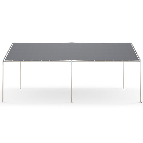 10'x20' Carport Heavy Duty Galvanized Car Canopy with Included Anchor Kit, 3 Reinforced Steel Cables, Grey