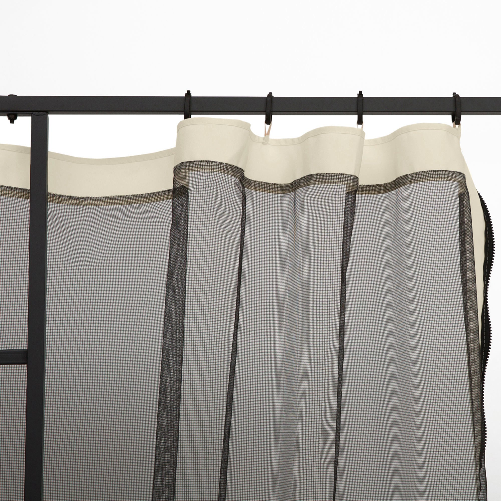 Replacement Mosquito Netting for Gazebo 10' x 10' Black Screen Walls for Canopy with Zippers for Parties and Outdoor Activities, Cream White Gazebo Sidewalls at Gallery Canada