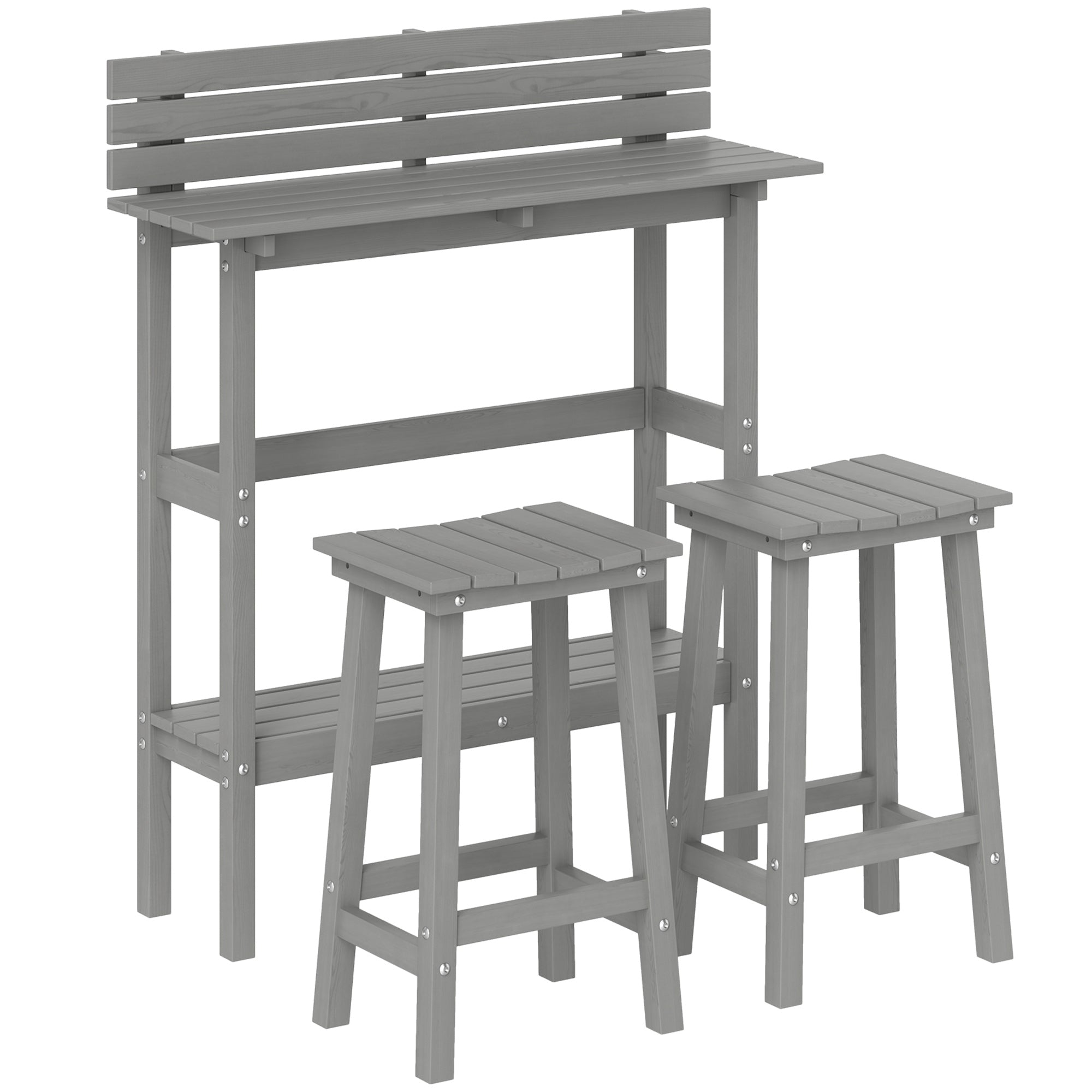 3 Piece Patio Bar Set with 43