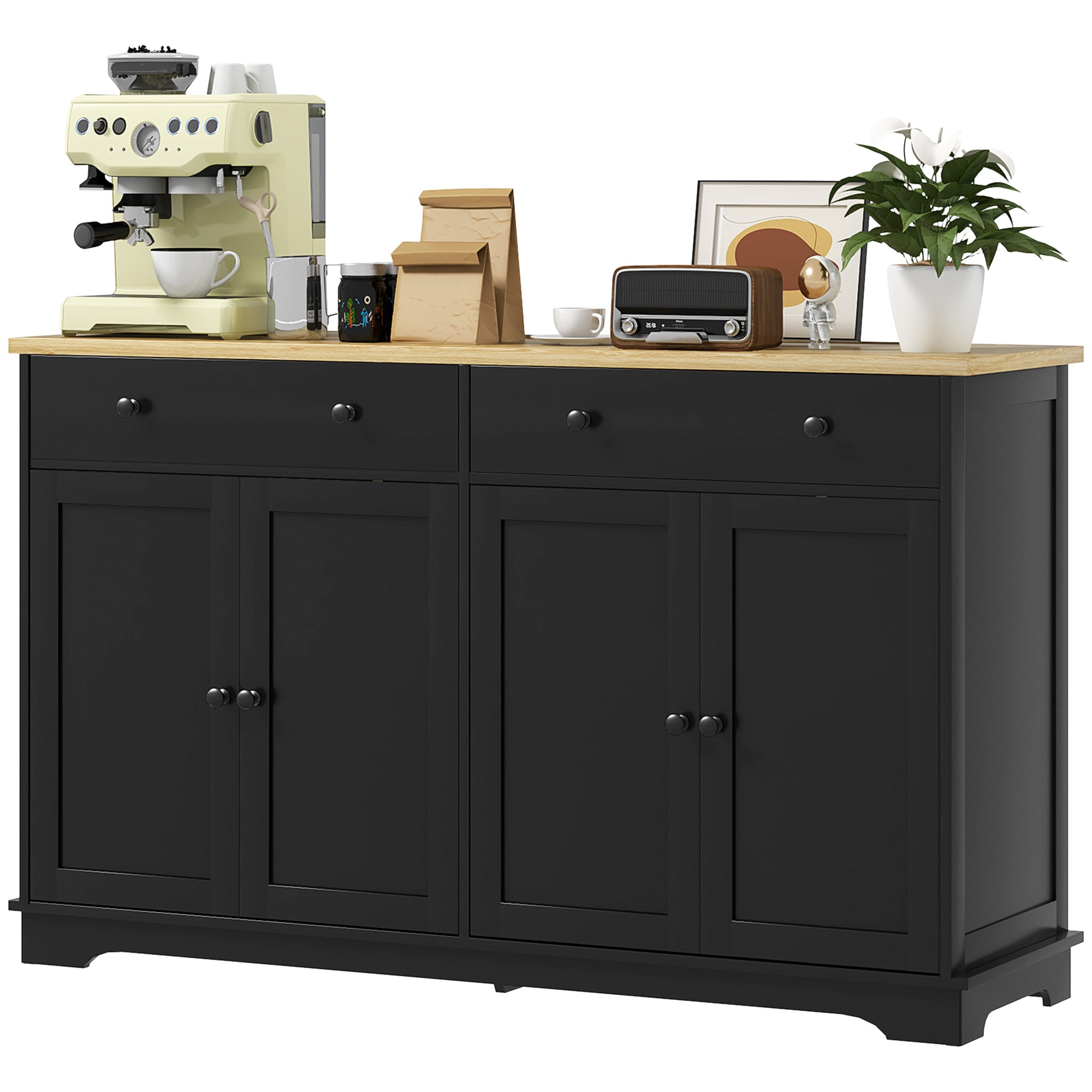 Modern Sideboard, Buffet Cabinet with Storage Drawers, Adjustable Shelves for Living Room, Dining Room, Entryway, Black Storage Cabinets   at Gallery Canada