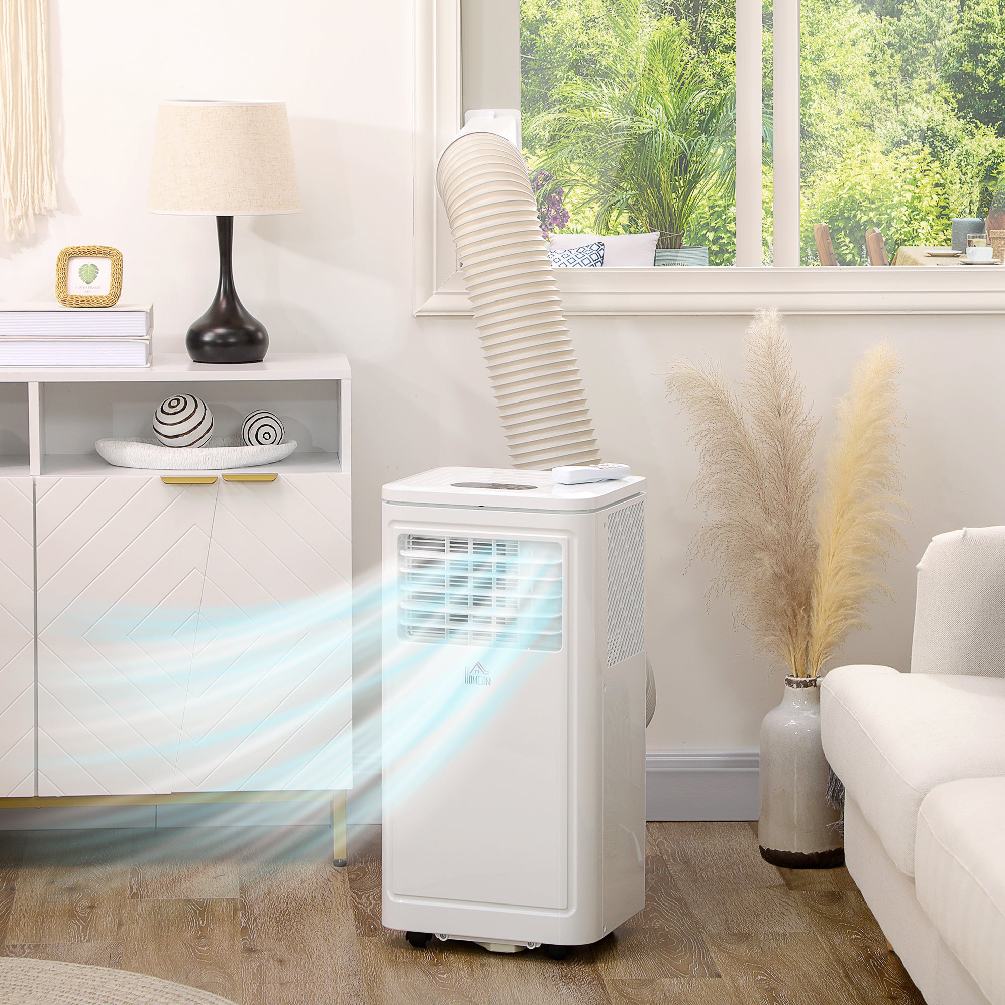 8000 BTU Portable Air Conditioner with Cooling, Dehumidifier, Remote Control, 24-Hour Timer, Window Mount Kit, Cream Air Purifiers at Gallery Canada