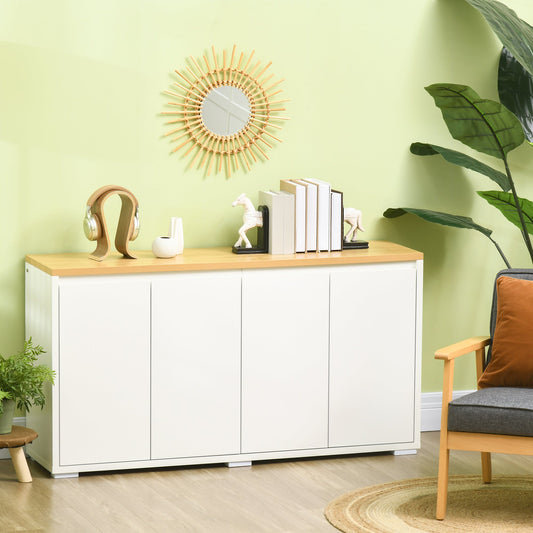 Sideboard Cabinet, Buffet Table with 2 Double Door Cupboards and Adjustable Shelves for Living Room, Entryway, White Bar Cabinets Multi Colour  at Gallery Canada