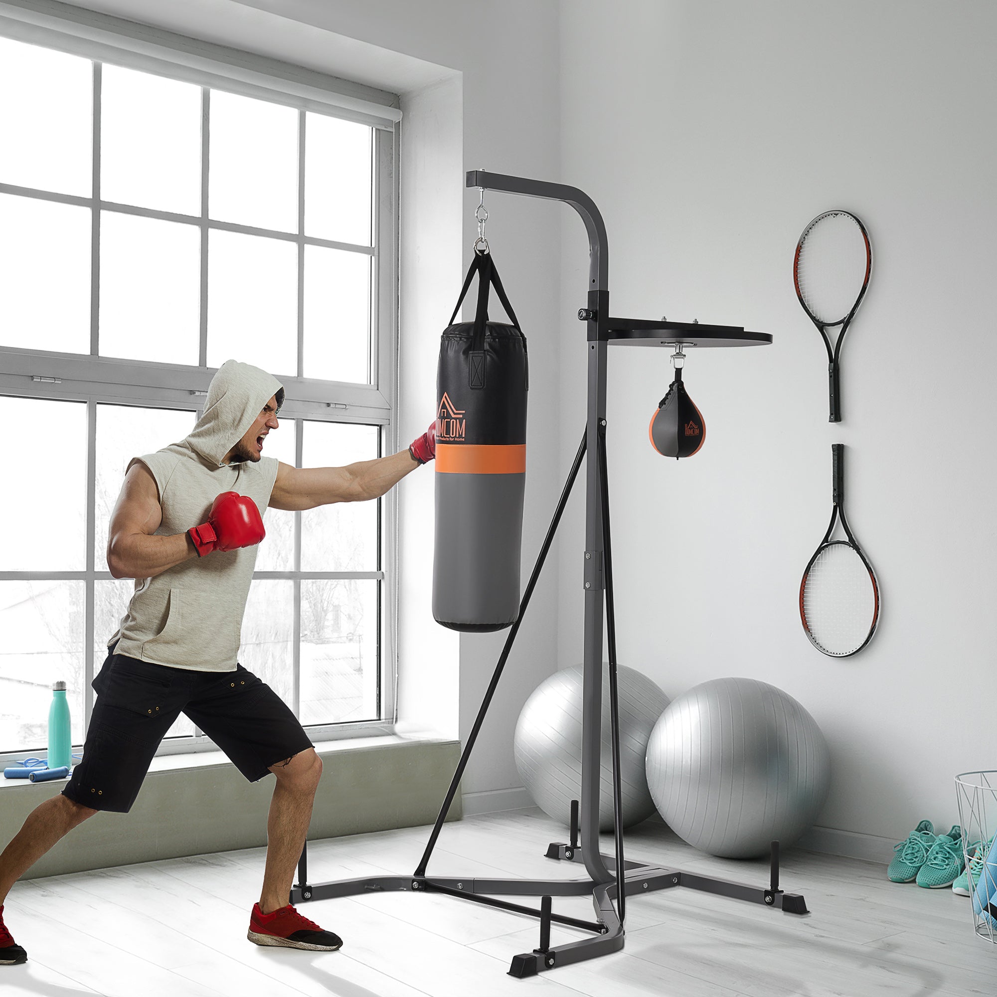 Punching Bag Holder and Speed Ball Exercise Punching Bag Stand with Punching Ball 45.25