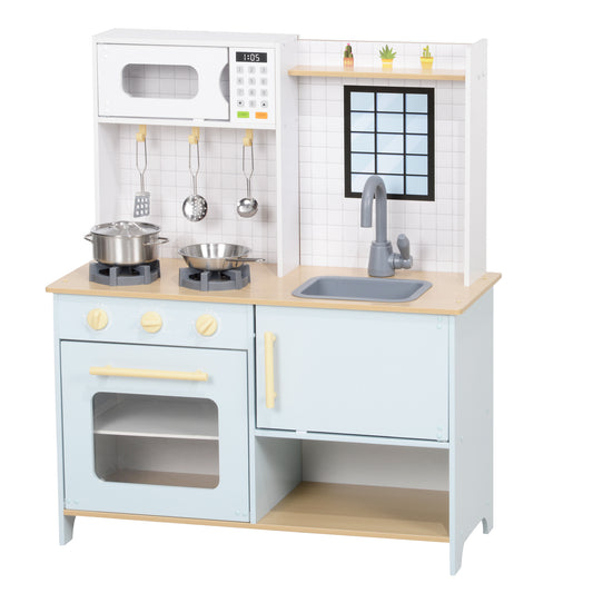 Pretend Play Kitchen, Kids Kitchen Playset with Stove Microwave Oven, Turning Knobs, Cooking Accessories Play Kitchen   at Gallery Canada