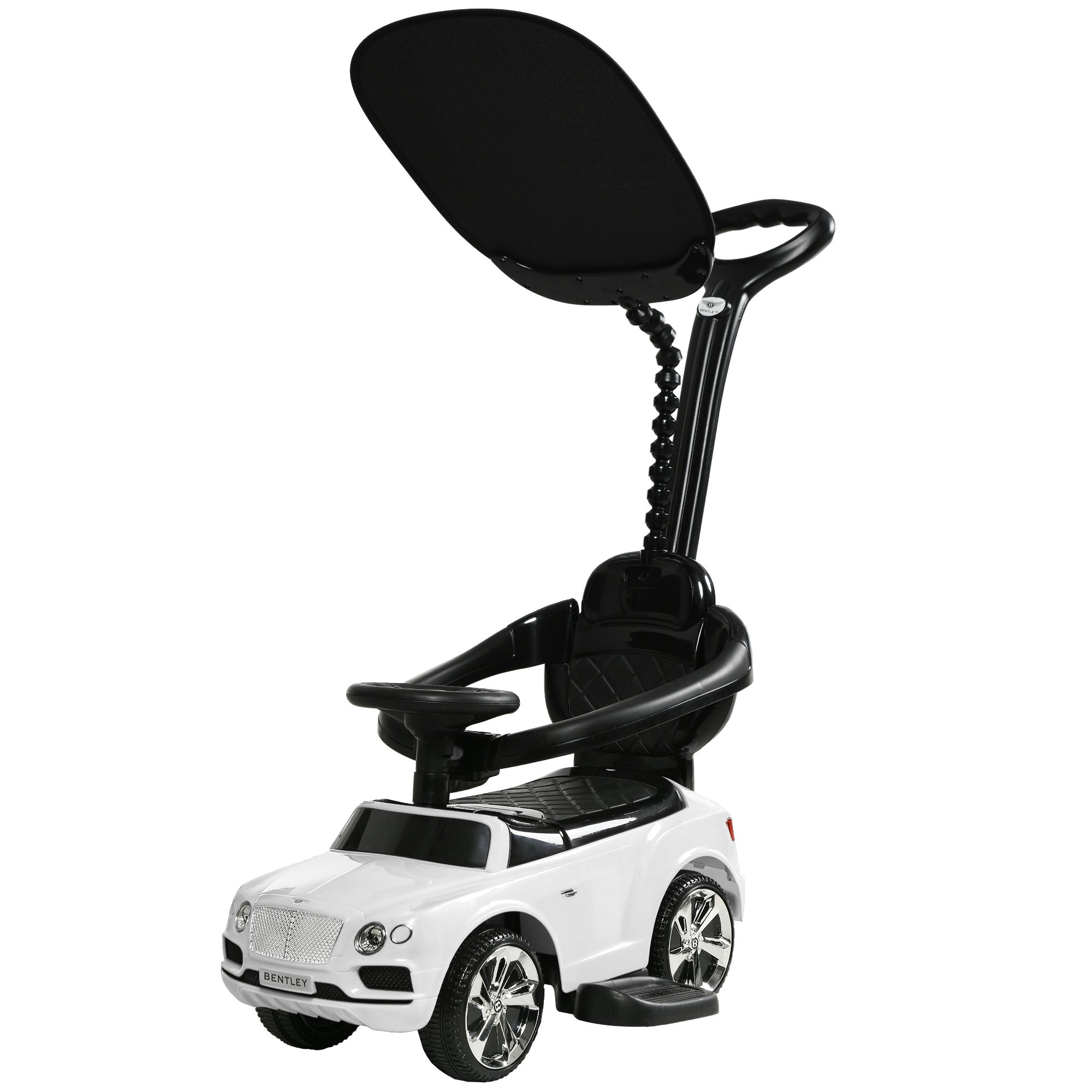 Bentley Bentayga Licensed Push Car, 3 in 1 Kids Ride on Car Foot to Floor w/ Music Horn, White Push Cars for Toddlers White, Black at Gallery Canada