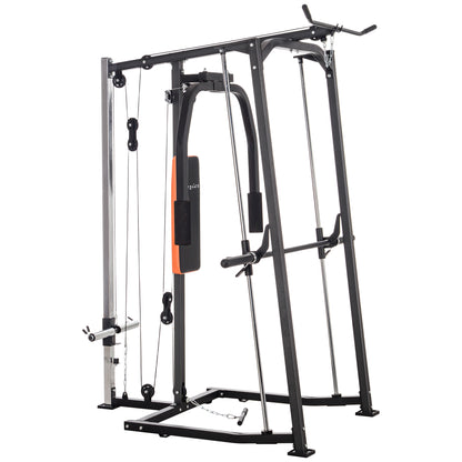 3 In 1 Smith Machine with Dual Cable Pulley System, Chest Press Station, 17-Level Squat Rack and Barbell Bar Power Towers   at Gallery Canada