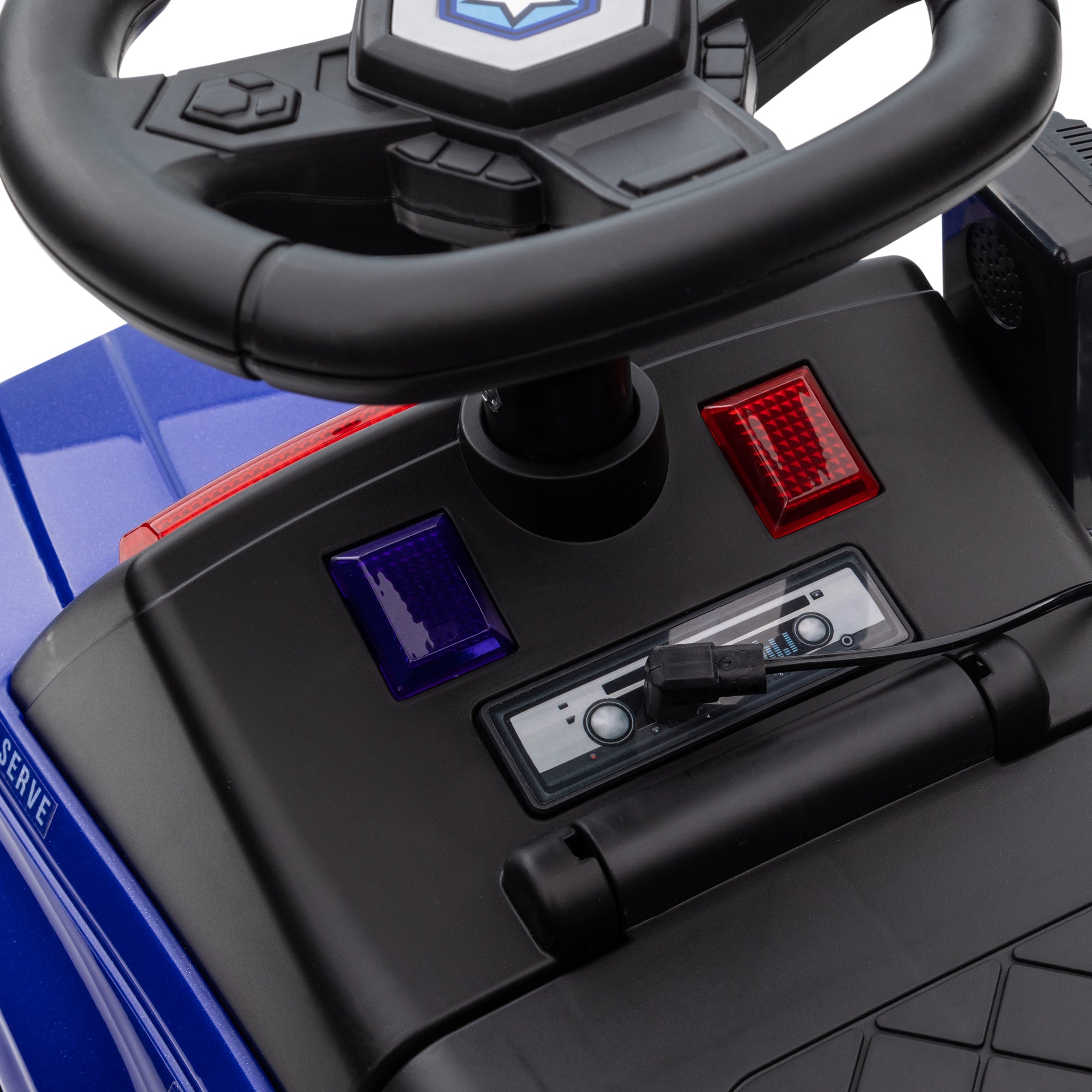 Kids Ride On Sliding Car with Hidden Under Seat Storage, Ride On Police Car for Toddler with Megaphone, Anti Dumping Device, Removable Backrest, Foot-to-Floor Design, Blue Push Cars for Toddlers at Gallery Canada