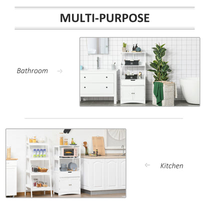 Bathroom Floor Cabinet, Free Standing Kitchen Cupboard with Shelves, Drawer and Doors, Storage Organizer for Living Room, White Bathroom Cabinets   at Gallery Canada