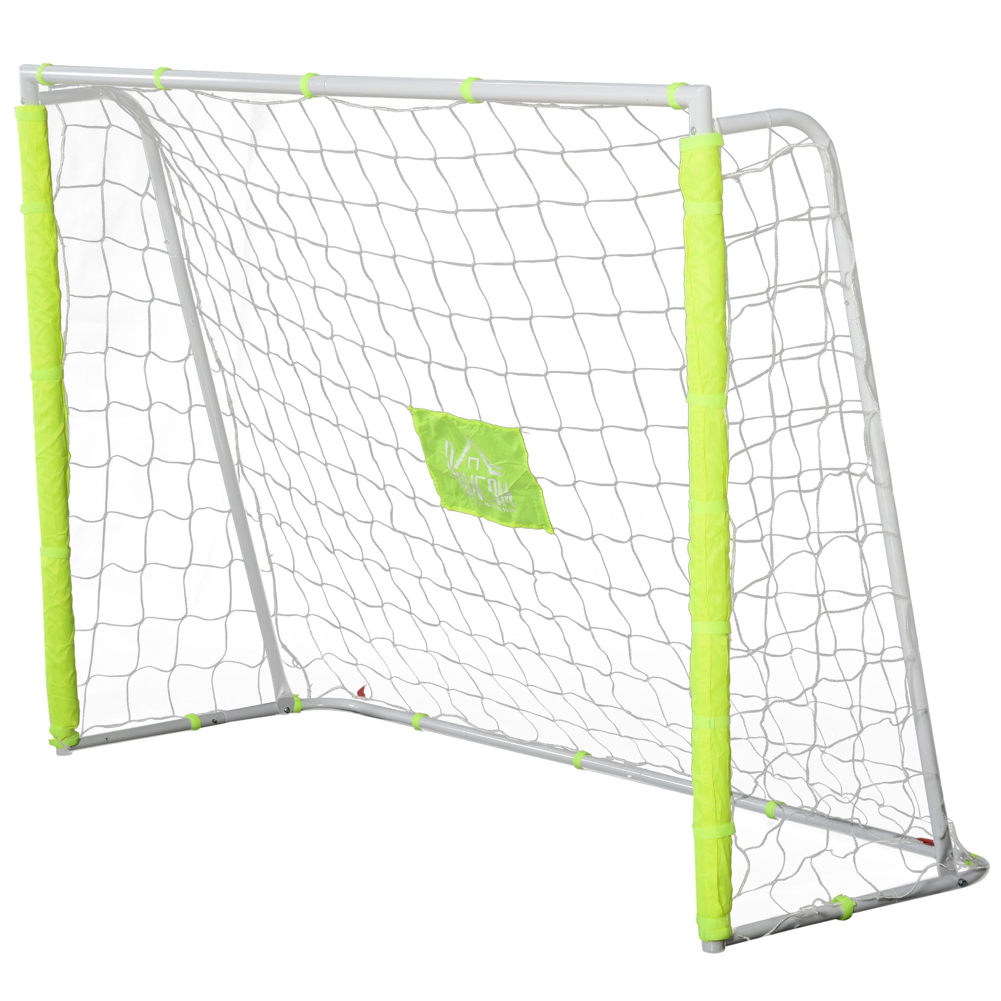 6ft x 4ft Soccer Goal Net with Metal Frame, PE Mesh, Ground Stakes, Easy Assembly, Yellow Football   at Gallery Canada