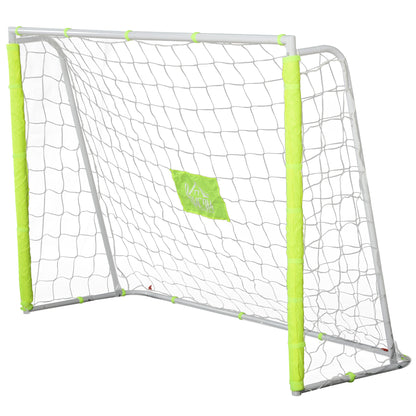 6ft x 4ft Soccer Goal Net with Metal Frame, PE Mesh, Ground Stakes, Easy Assembly, Yellow Football   at Gallery Canada