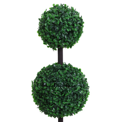 2 Ball Topiary Tree in Pot for Home Decor, Artificial Plant for Home Office, Living Room Decor, Dark Green Artificial Trees   at Gallery Canada